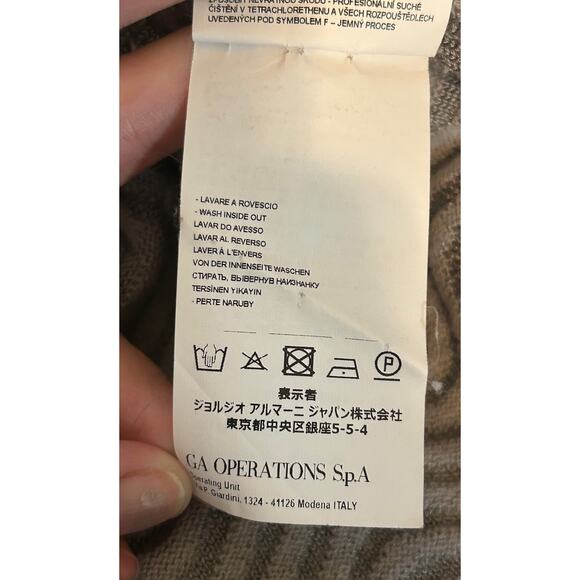 Emporio Armani Women’s Chevron Wool Blend Gray Sweater-Size 48/XL Made In Italy - Picture 6 of 7